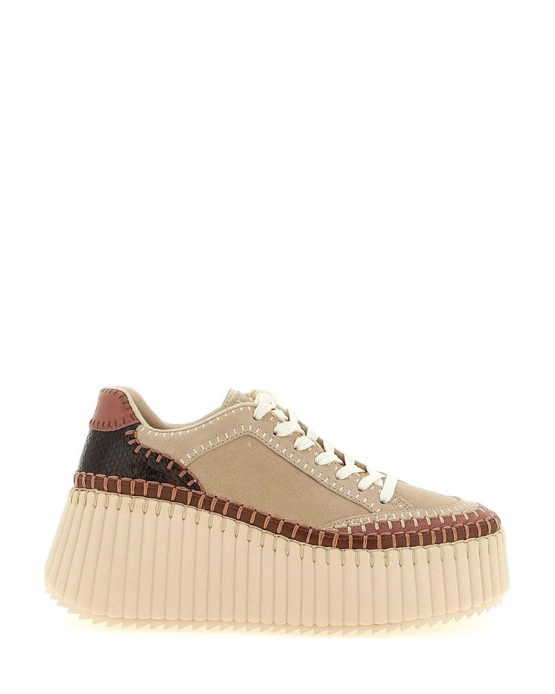 Chloé Wedges in beige, Polyester