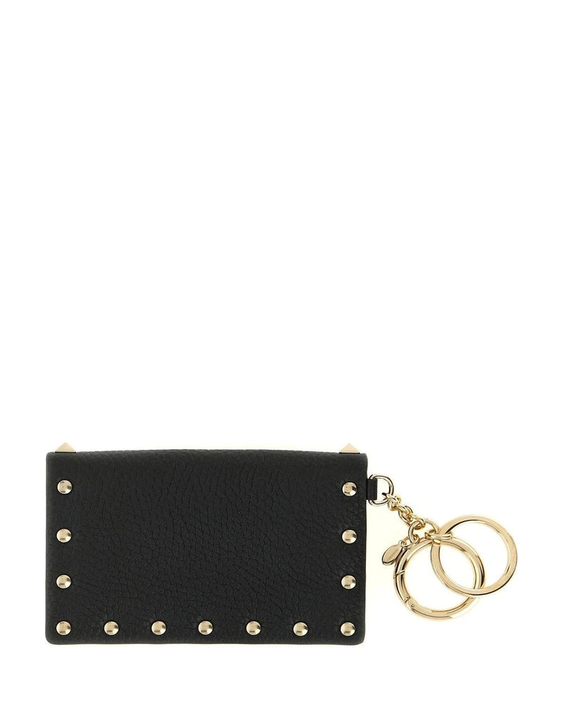 Valentino Garavani Keychain in black, Calfskin Leather — view 2