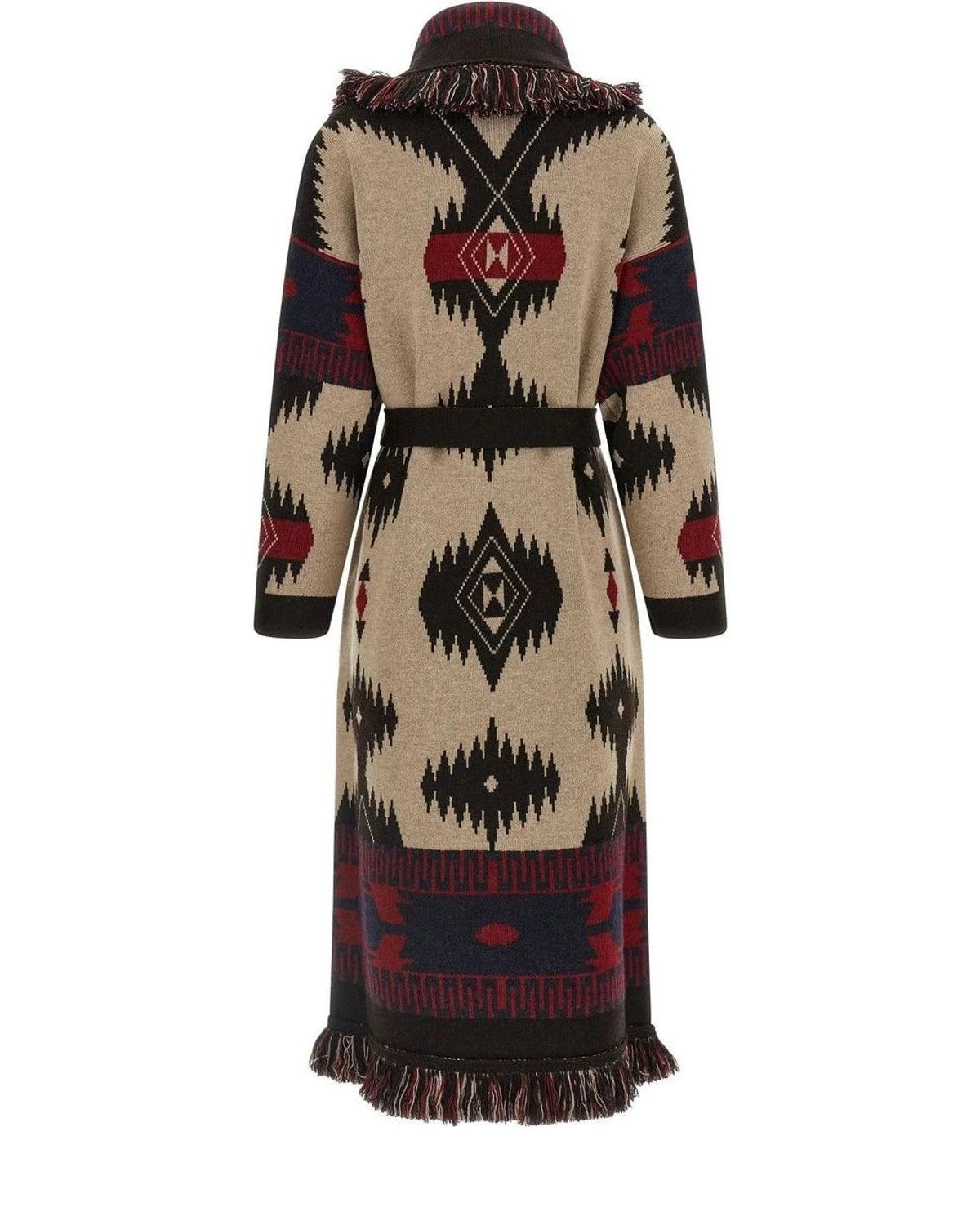 Alanui Wrap Coat in multicolor, Virgin Wool — view 2