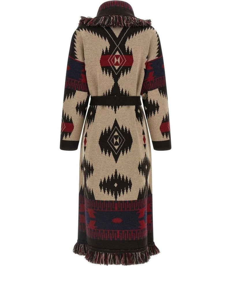 Alanui Wrap Coat in multicolor, Virgin Wool — view 2