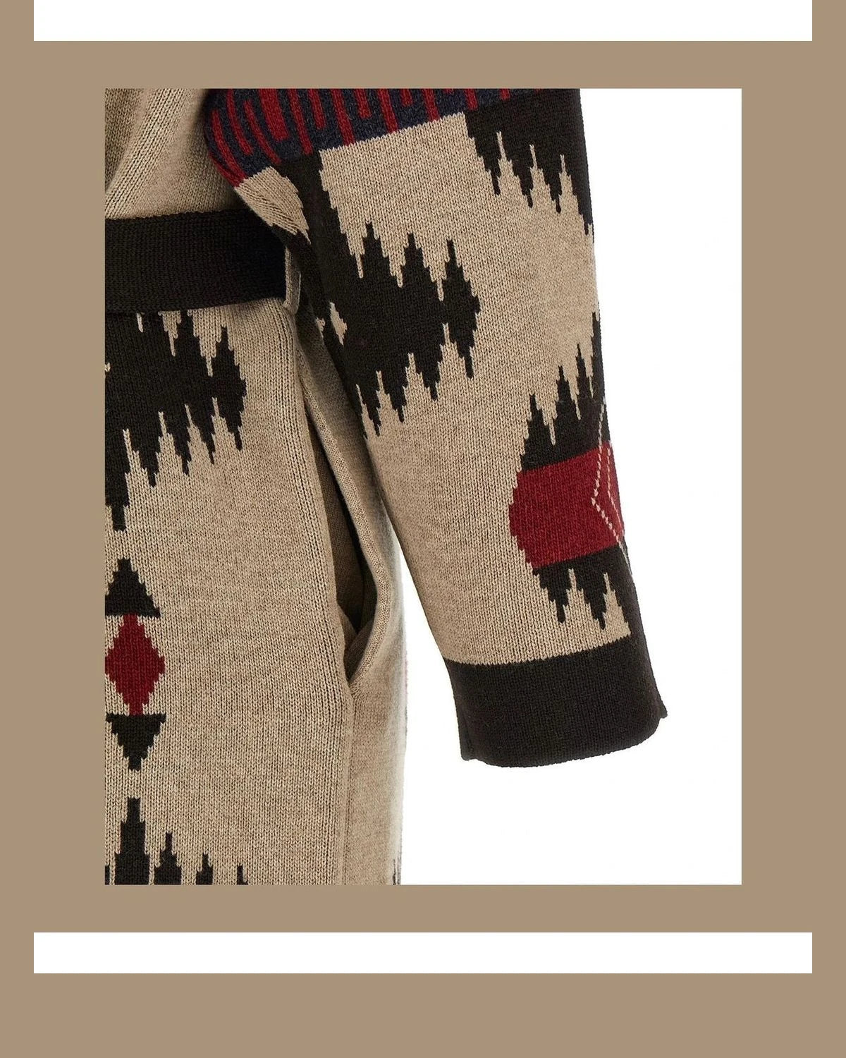 Alanui Wrap Coat in multicolor, Virgin Wool — view 4