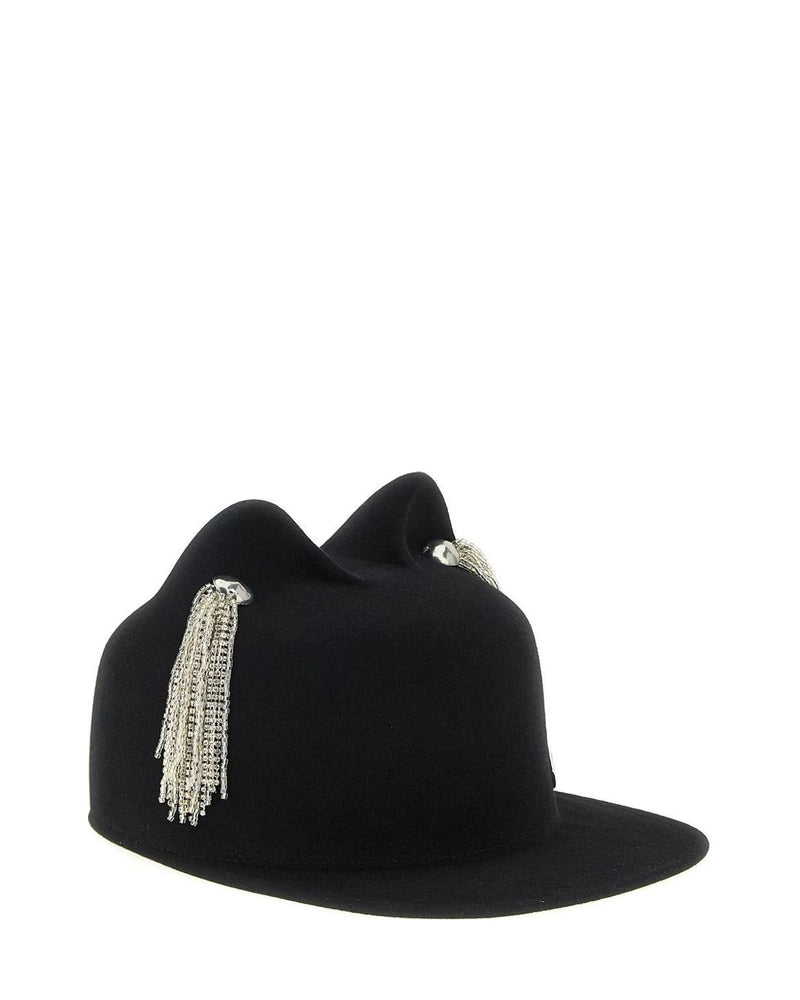 Maison Michel Cloche Hat in black, Wool Felt — view 2