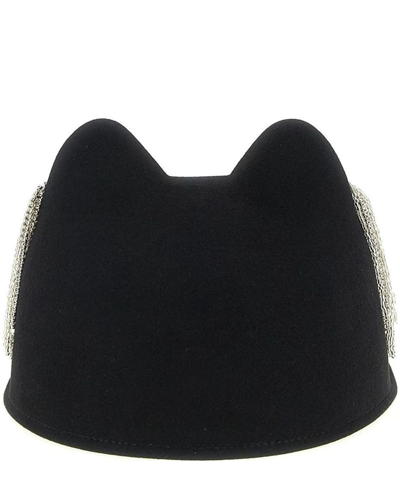 Maison Michel Cloche Hat in black, Wool Felt — view 3