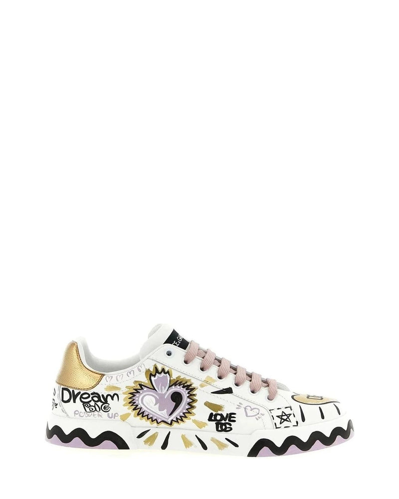 Dolce & Gabbana Sneakers in multicolor, Calfskin Leather