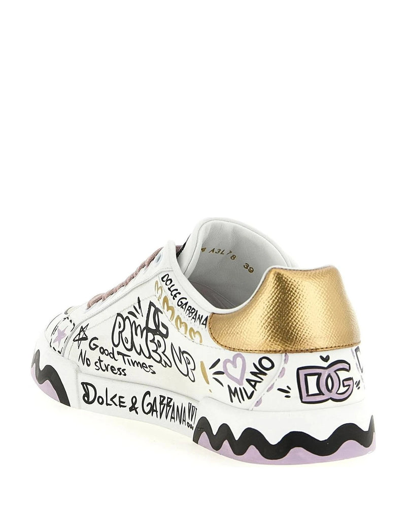 Dolce & Gabbana Sneakers in multicolor, Calfskin Leather — view 3