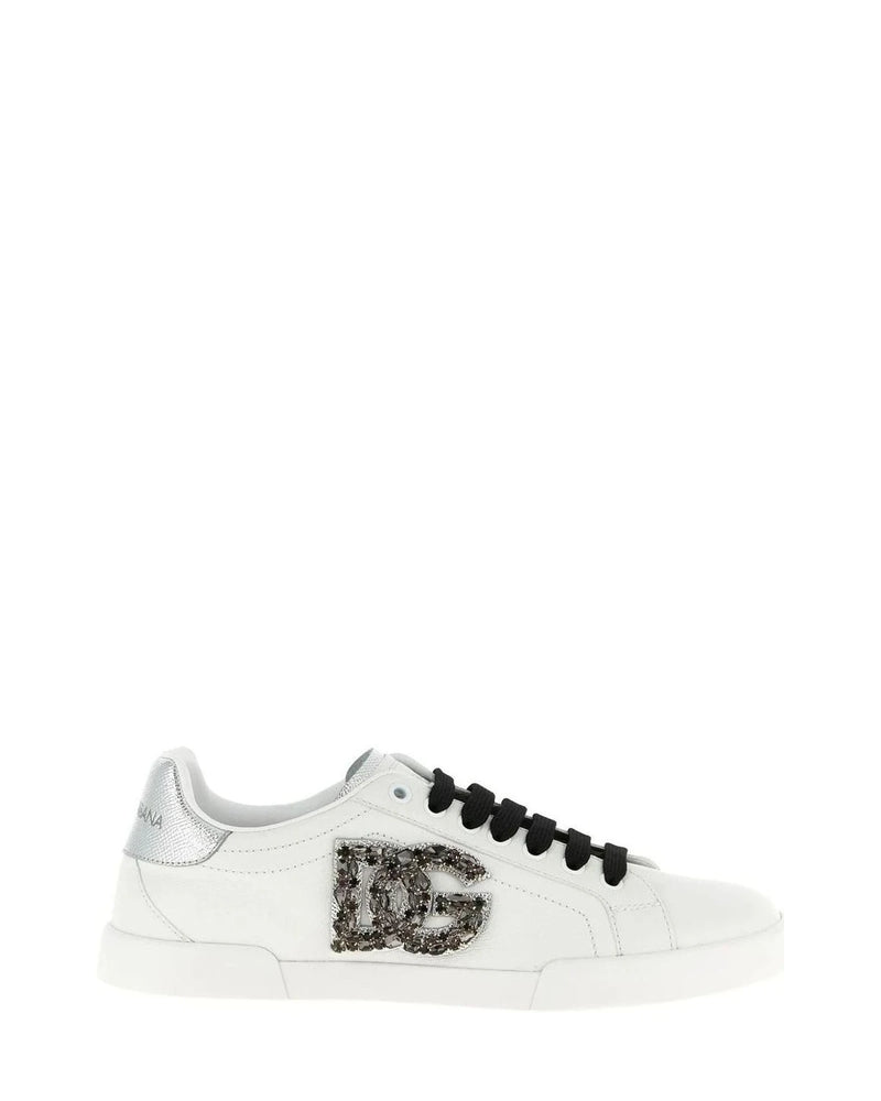 Dolce & Gabbana Sneakers in silver, Calfskin Leather