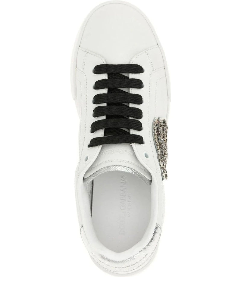 Dolce & Gabbana Sneakers in silver, Calfskin Leather — view 4