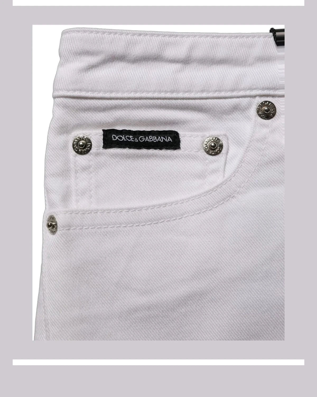 Dolce & Gabbana Denim Short in white, Cotton — view 7