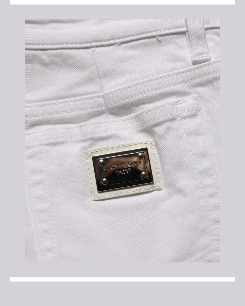 Dolce & Gabbana Denim Short in white, Cotton — view 8