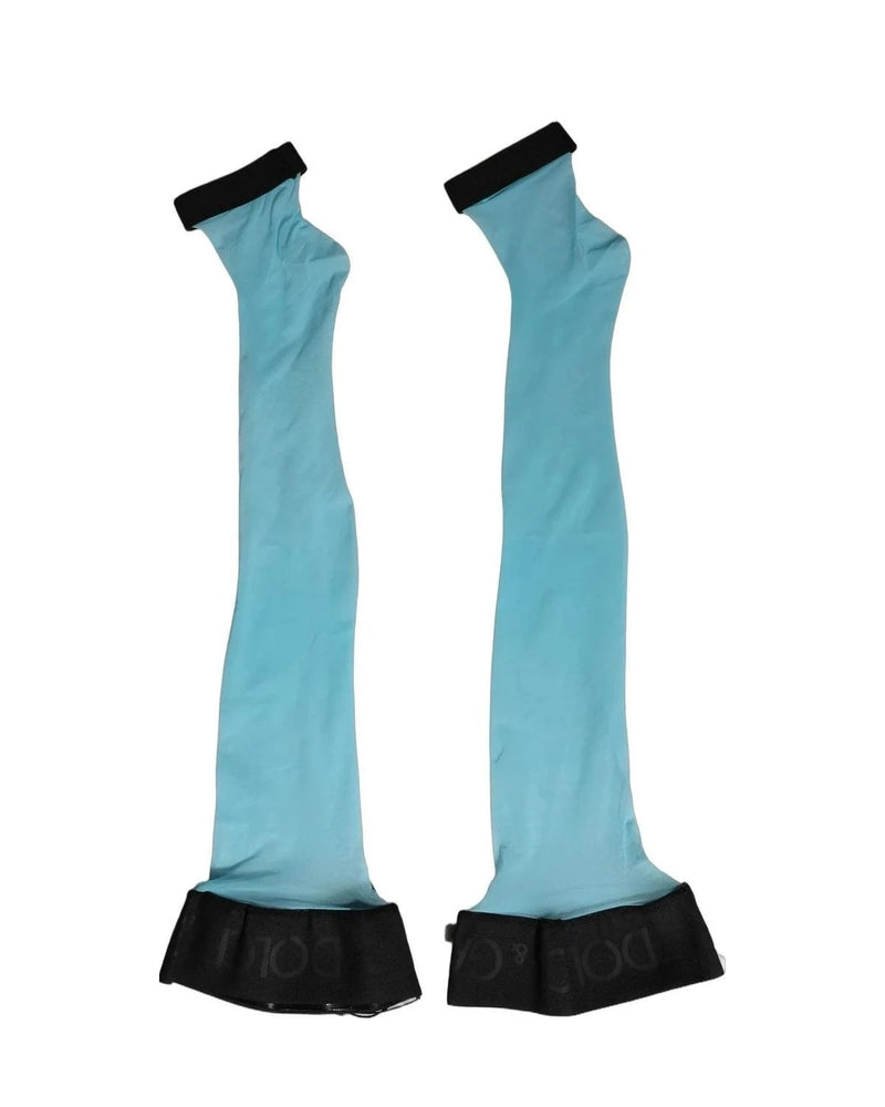 Dolce & Gabbana Hold Up Sock in blue, Nylon — view 3