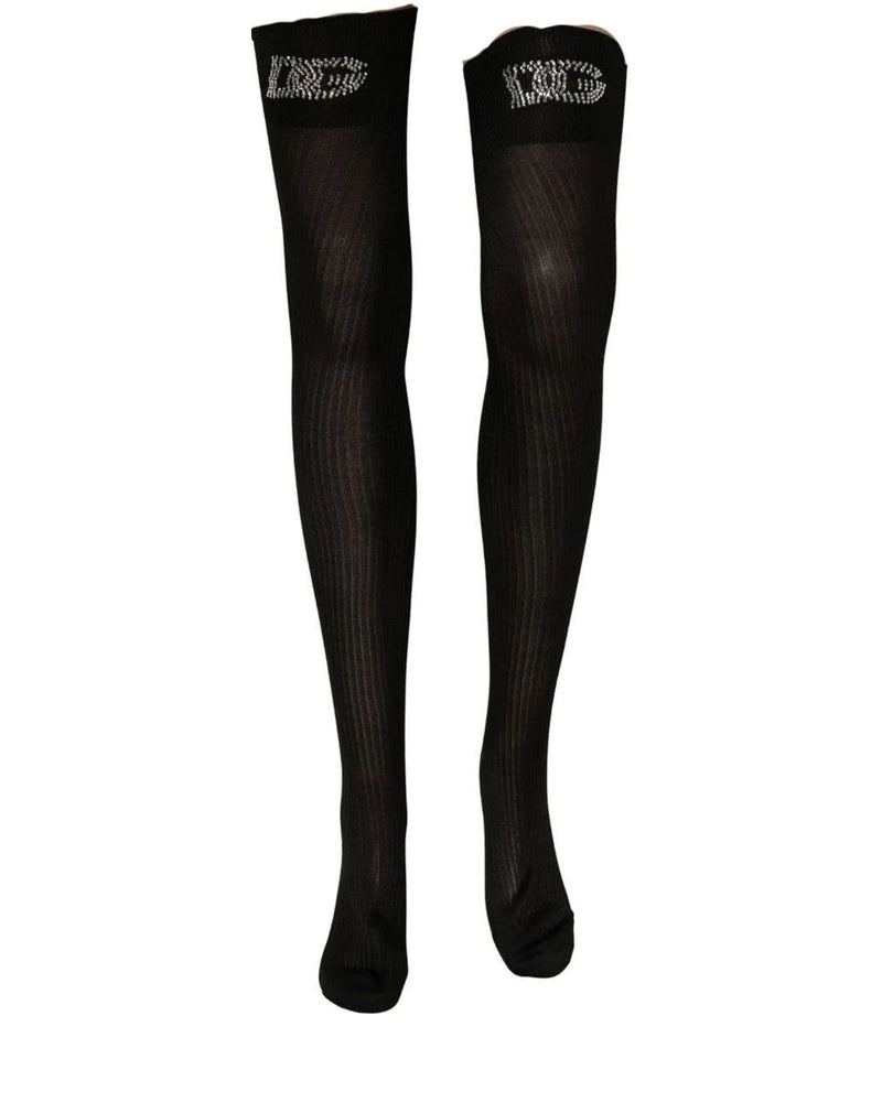 Dolce & Gabbana Hold Up Sock in black, Viscose — view 6