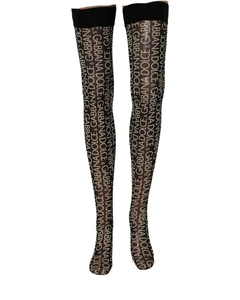 Dolce & Gabbana Hold Up Sock in black, Nylon — view 3