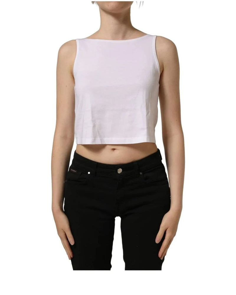 Dolce & Gabbana Tank Top in white, Cotton — view 4