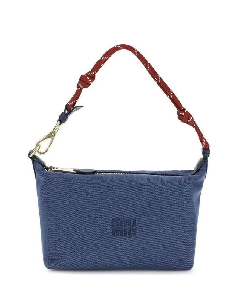 Miu Miu Shoulder Bag in blue, Cotton