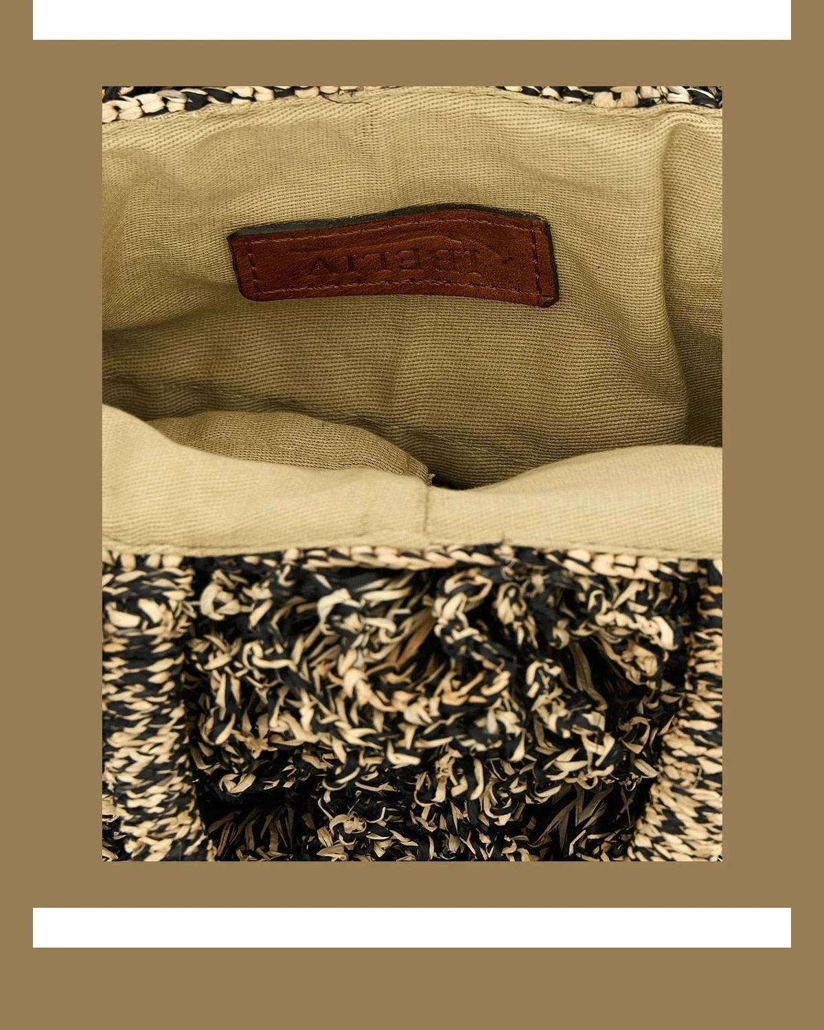 Ibeliv Tote Bag in brown, Raffia — view 4