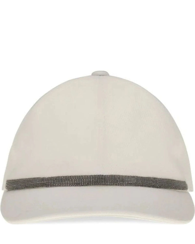 Brunello Cucinelli Baseball Cap in white, Cotton