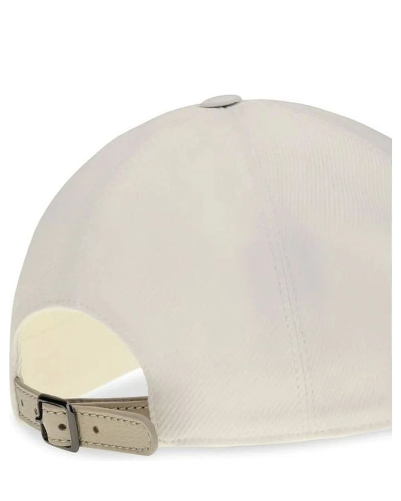 Brunello Cucinelli Baseball Cap in white, Cotton — view 3