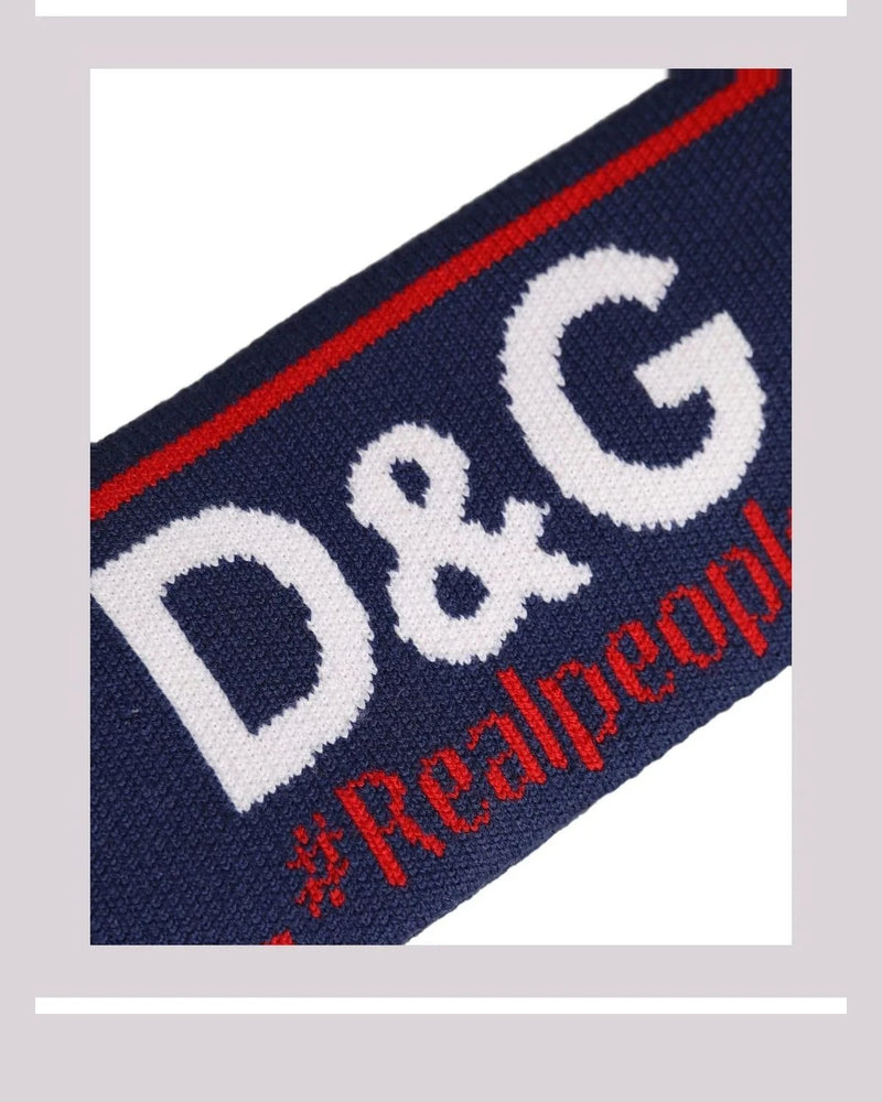 Dolce & Gabbana Headband in navy, Virgin Wool — view 5
