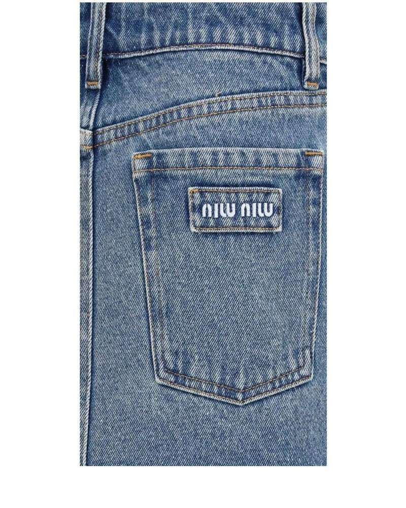 Miu Miu Skirt in blue, Cotton — view 3