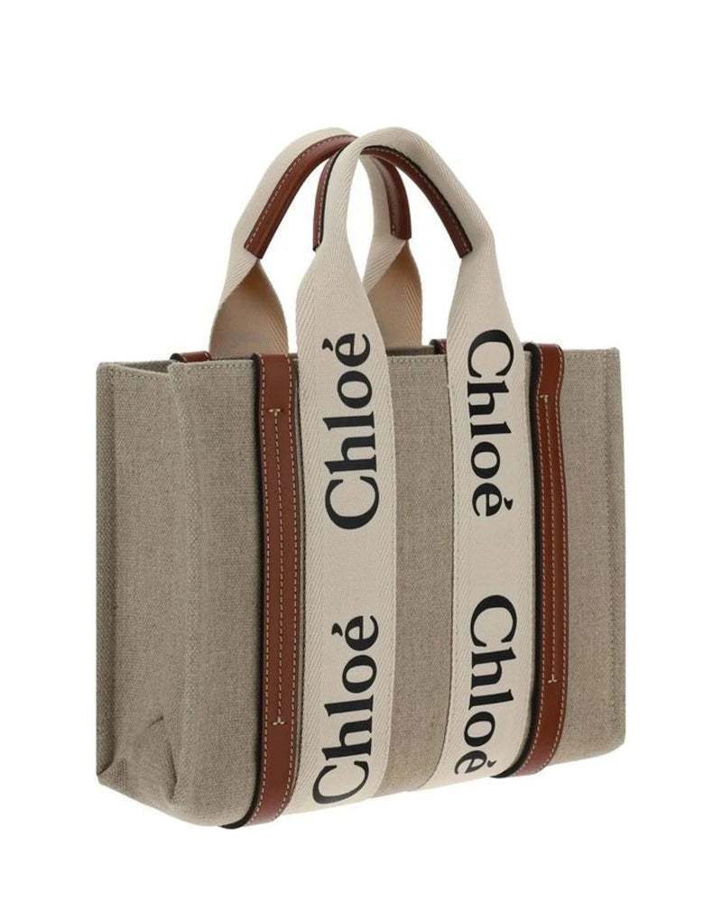 Chloé Tote Bag in brown, Linen — view 3