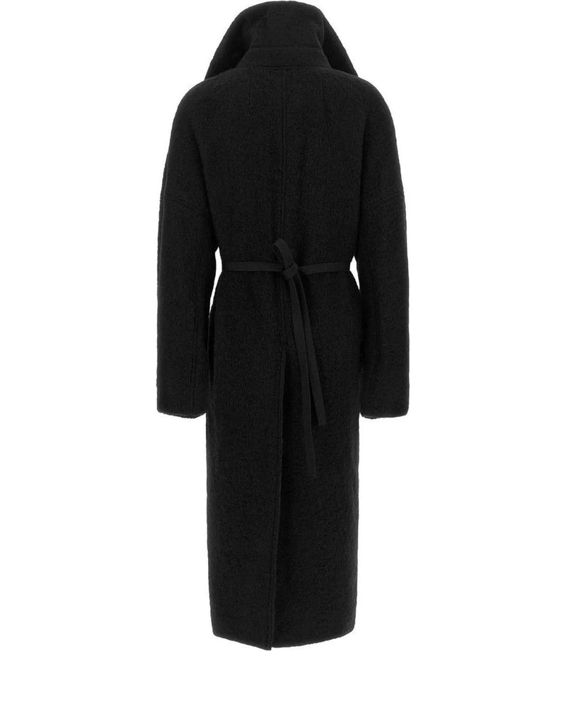 Rick Owens Wrap Coat in black — view 2
