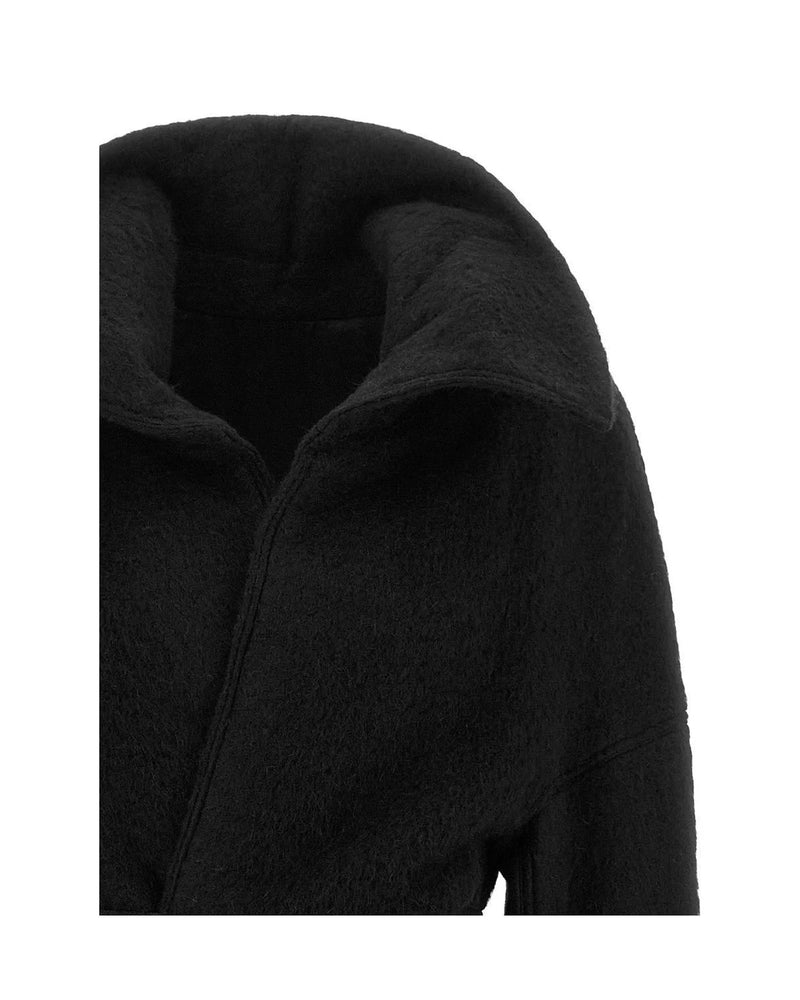 Rick Owens Wrap Coat in black — view 3