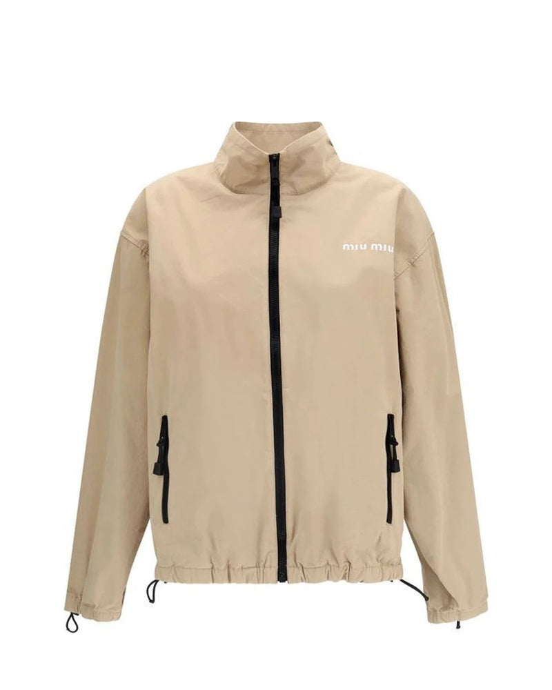 Miu Miu Windbreaker in beige, Cotton