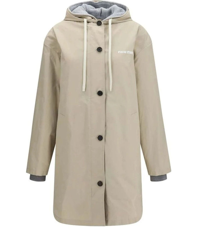 Miu Miu Rain Coat in beige, Cotton