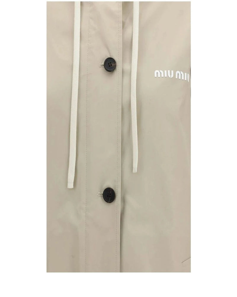 Miu Miu Rain Coat in beige, Cotton — view 3