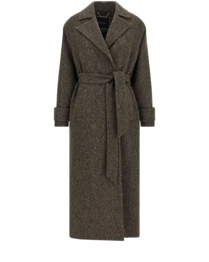 Kiton Wrap Coat in brown