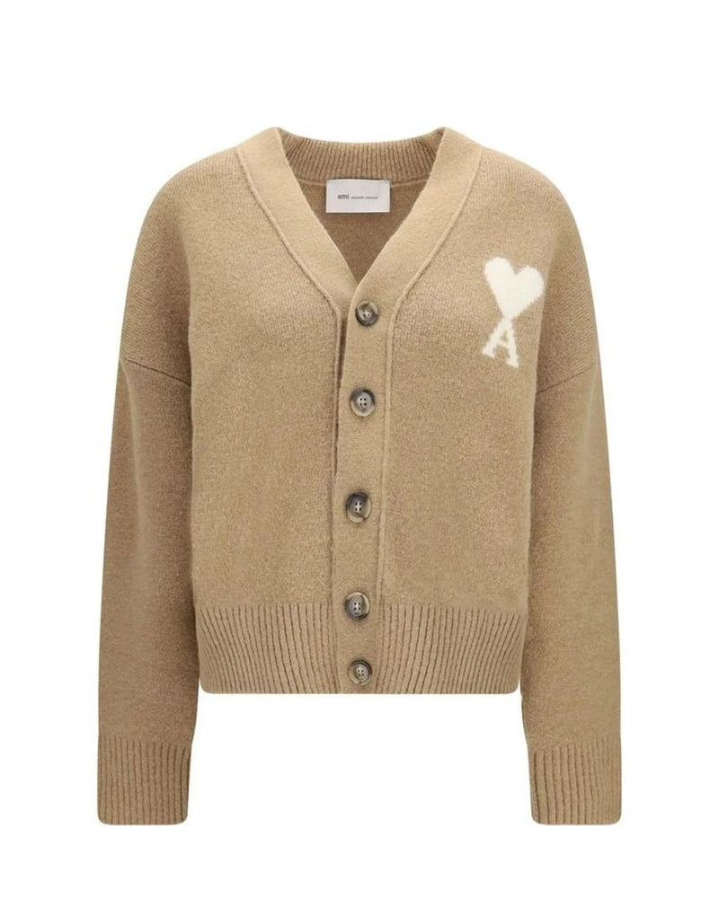 Ami Paris Cardigan in beige, Alpaca Vicugna