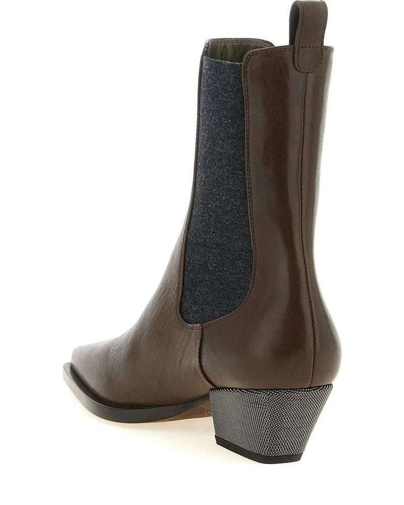 Brunello Cucinelli Chelsea Boots in brown, Cow Leather — view 3