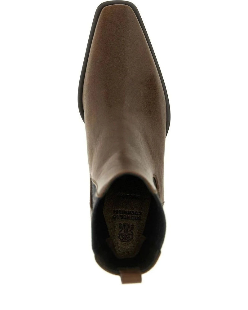 Brunello Cucinelli Chelsea Boots in brown, Cow Leather — view 4