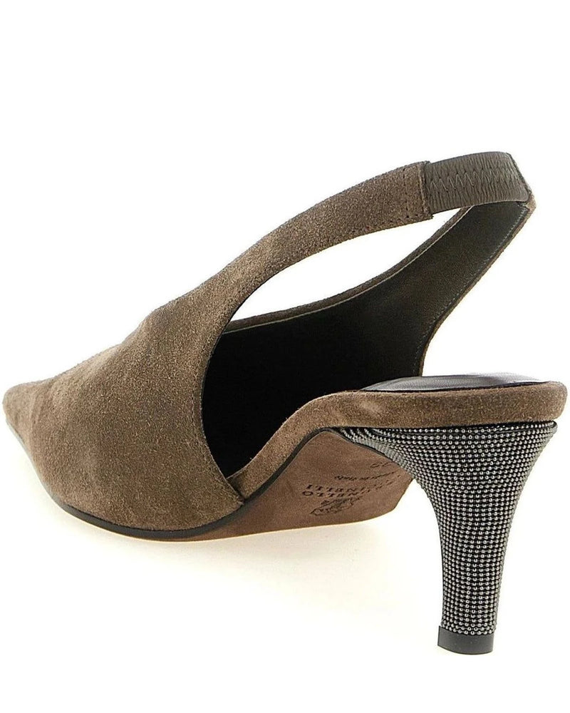 Brunello Cucinelli Pumps in gray, Calfskin Leather — view 3
