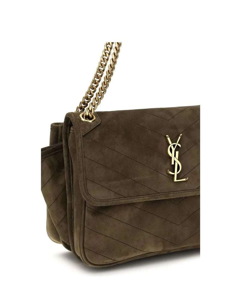Saint Laurent Shoulder Bag in brown, Suede — view 4