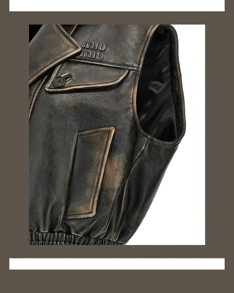 Miu Miu Bolero Jacket in brown, Lamb Leather — view 4