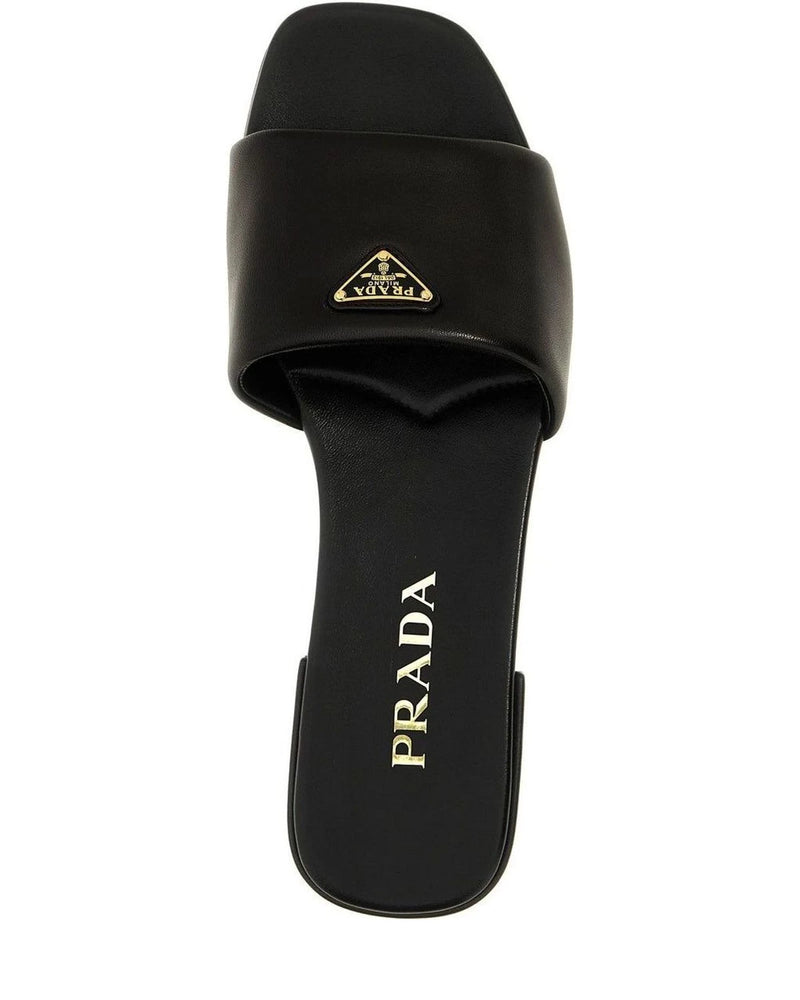 Prada Slides in black, Lamb Leather — view 4