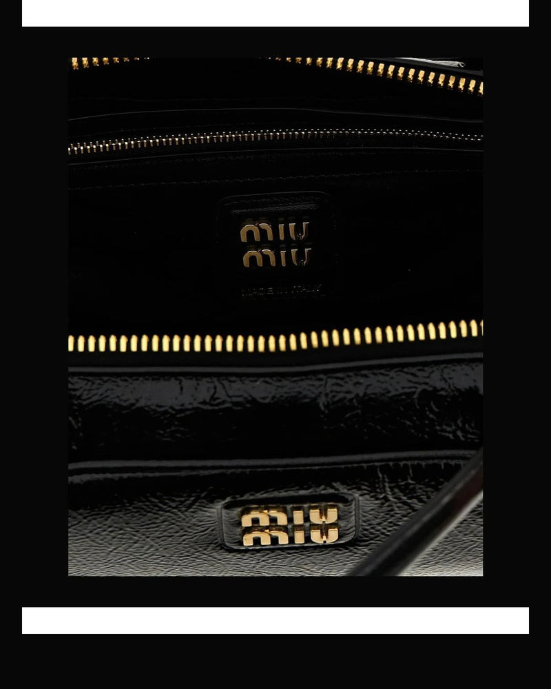 Miu Miu Baguette Handbag in black, Lamb Leather — view 4