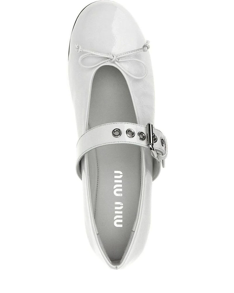 Miu Miu Ballet Flats in white, Calfskin Leather — view 4