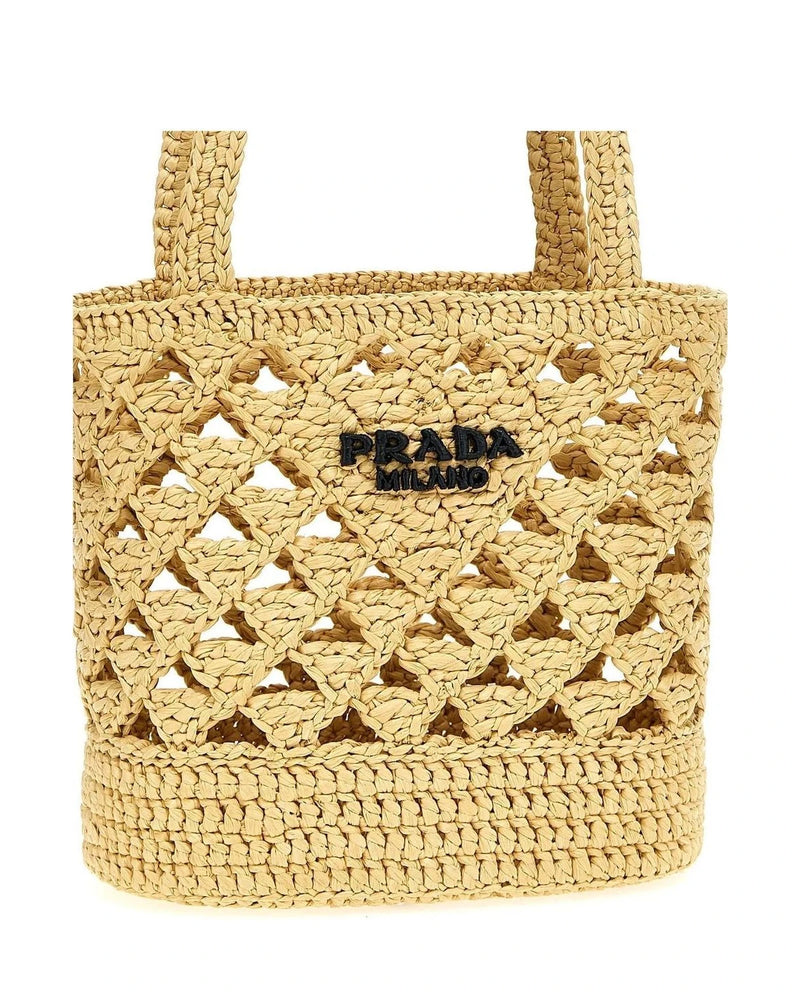 Prada Tote Bag in beige, Viscose — view 3