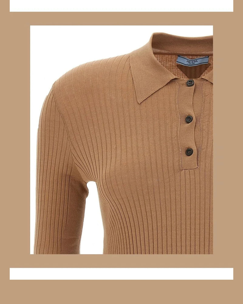 Prada Polo in beige, Cotton — view 3