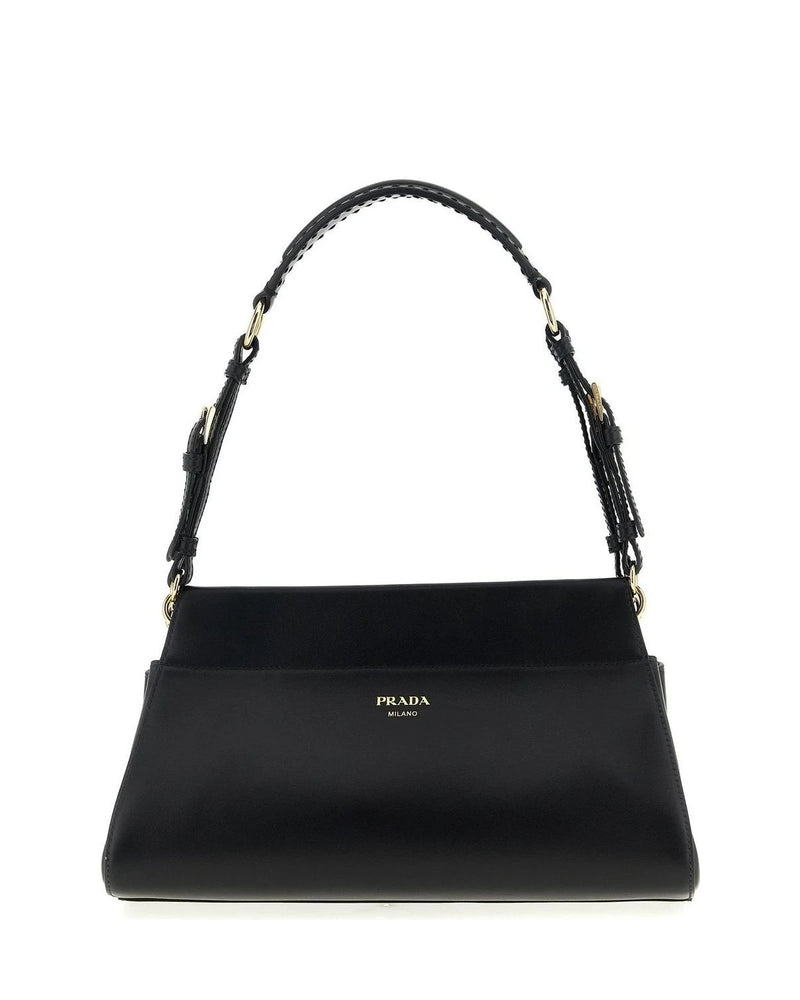 Prada Shoulder Bag in black, Calfskin Leather