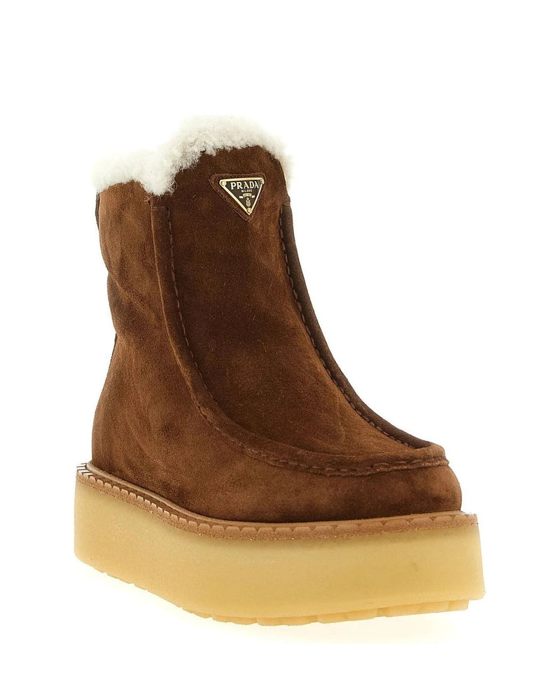 Prada Ankle Boots in brown, Calfskin Leather — view 2