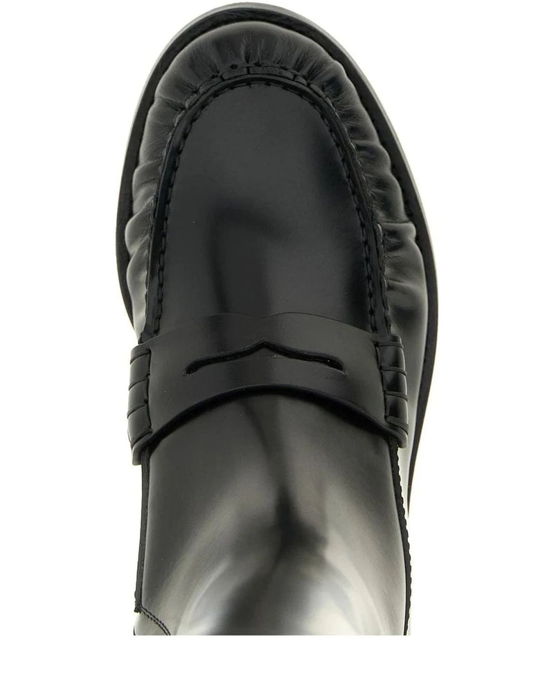 Prada Knee High Boots in black, Calfskin Leather — view 4