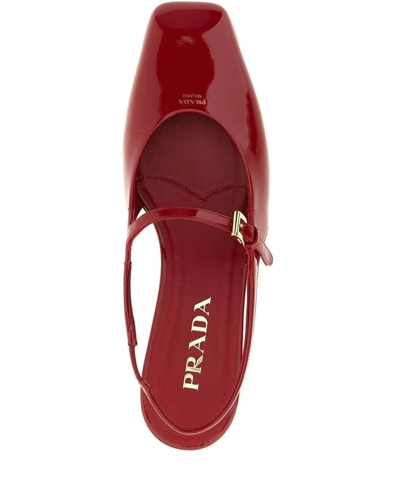 Prada Ballet Flats in red, Calfskin Leather — view 4