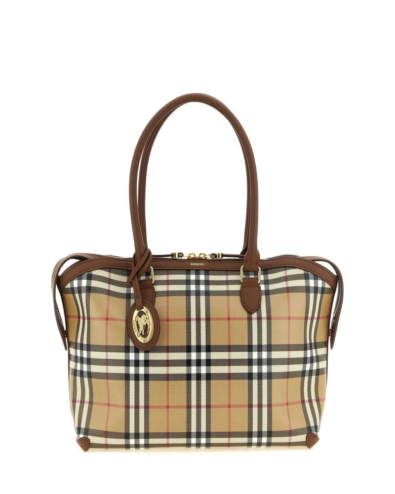 Burberry Satchel Bag in beige, Cotton