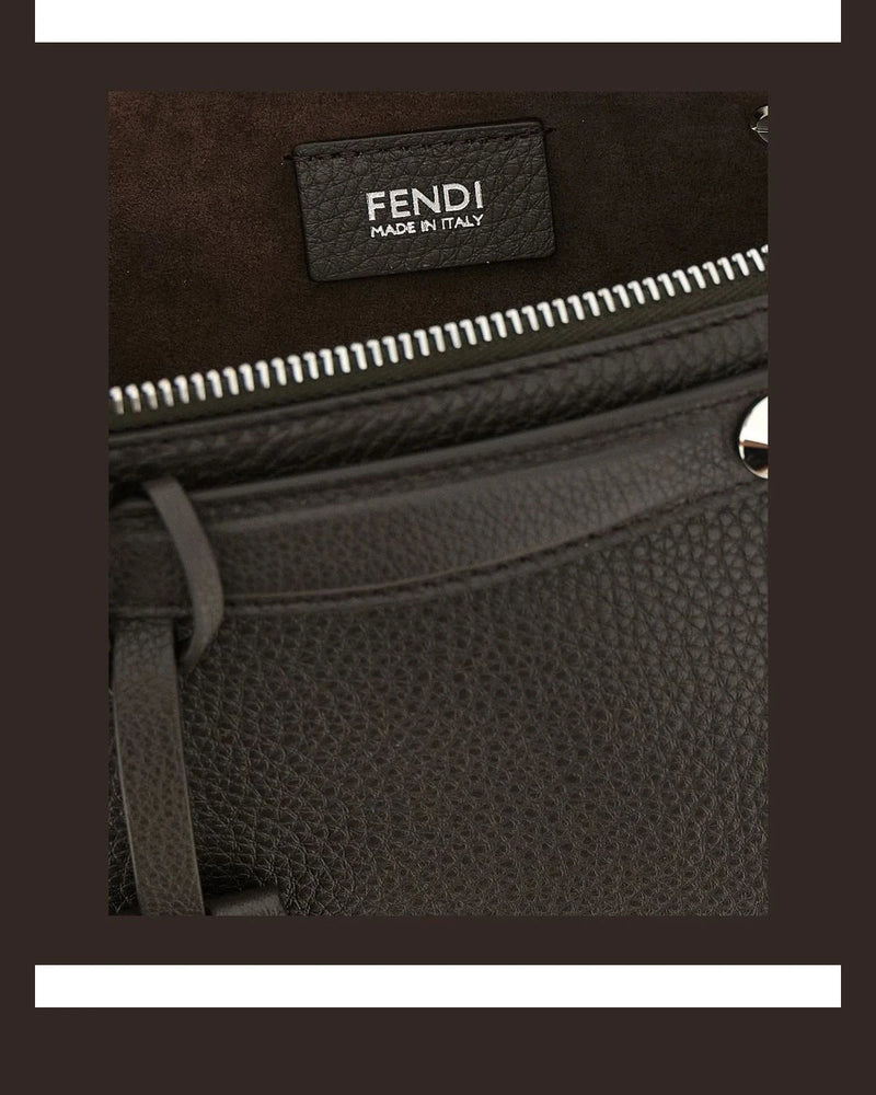 Fendi Satchel Bag in brown, Calfskin Leather — view 4