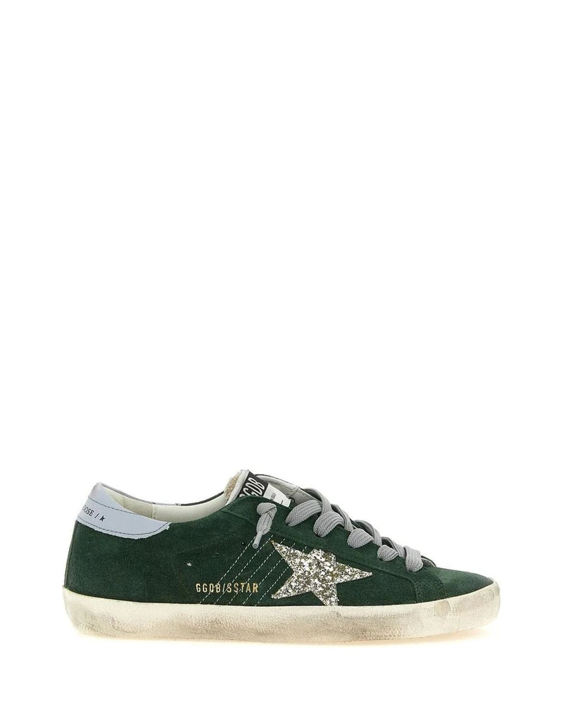Golden Goose Sneakers in green, Leather