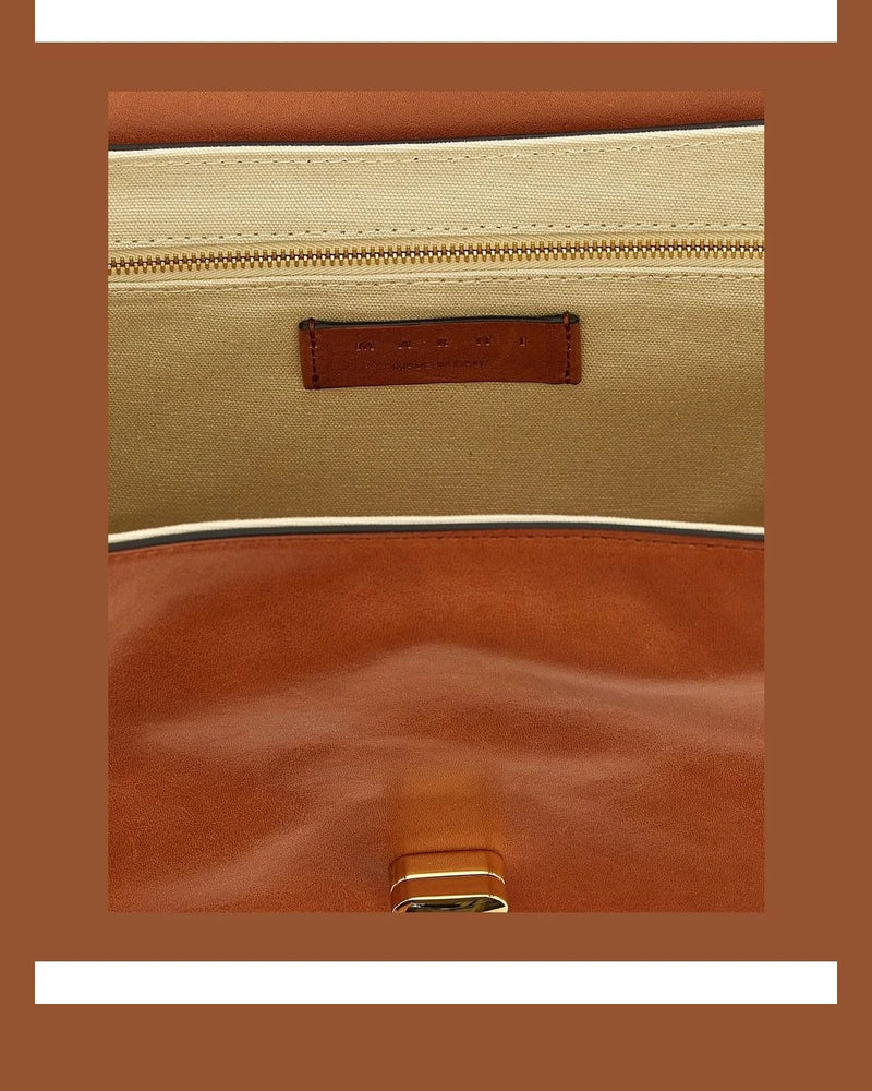 Marni Shoulder Bag in brown, Calfskin Leather — view 4