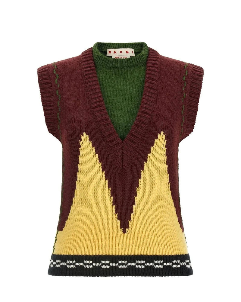 Marni Vest in red, Wool